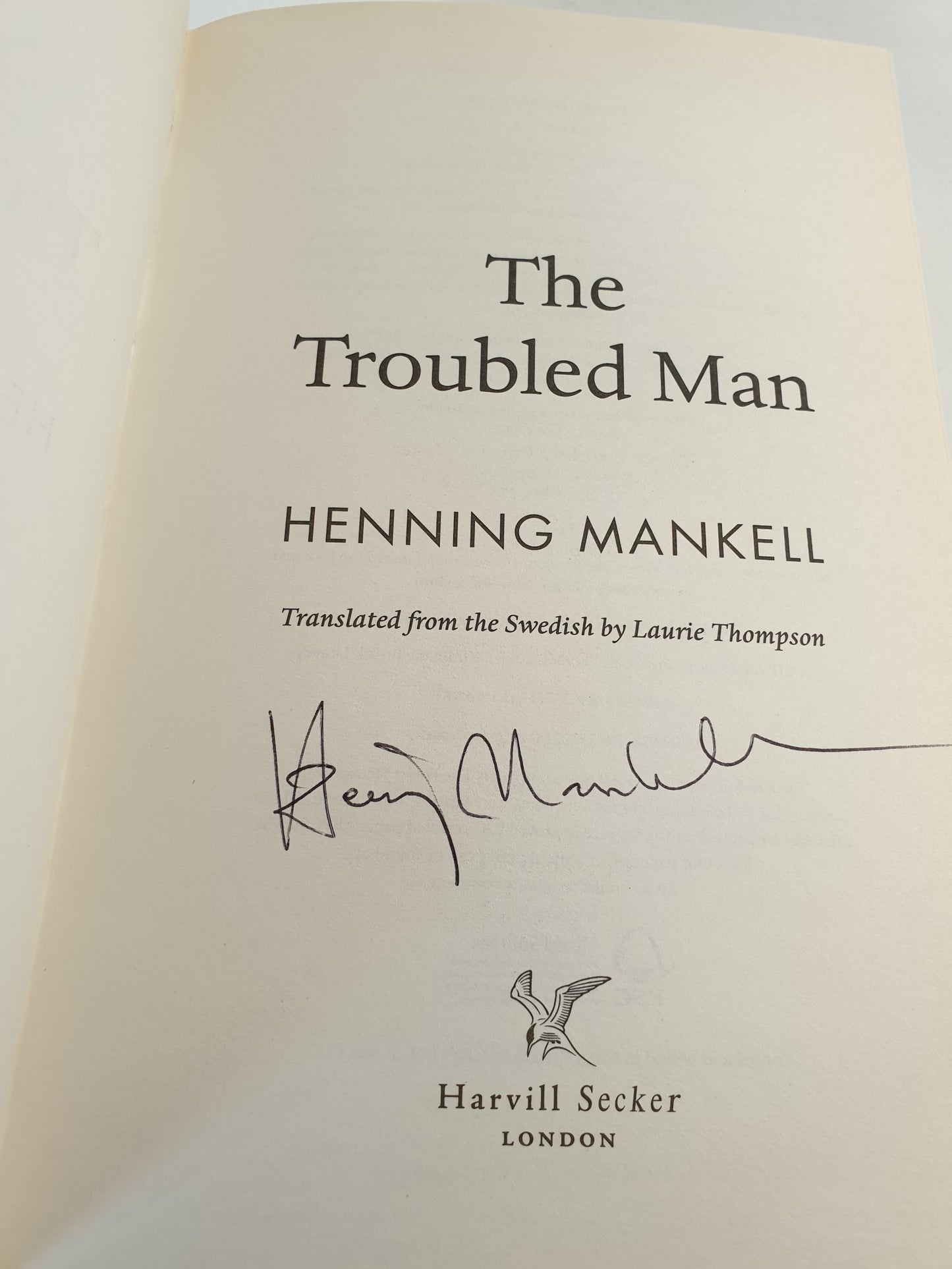 Mankell, Henning - The Troubled Man (Signed)