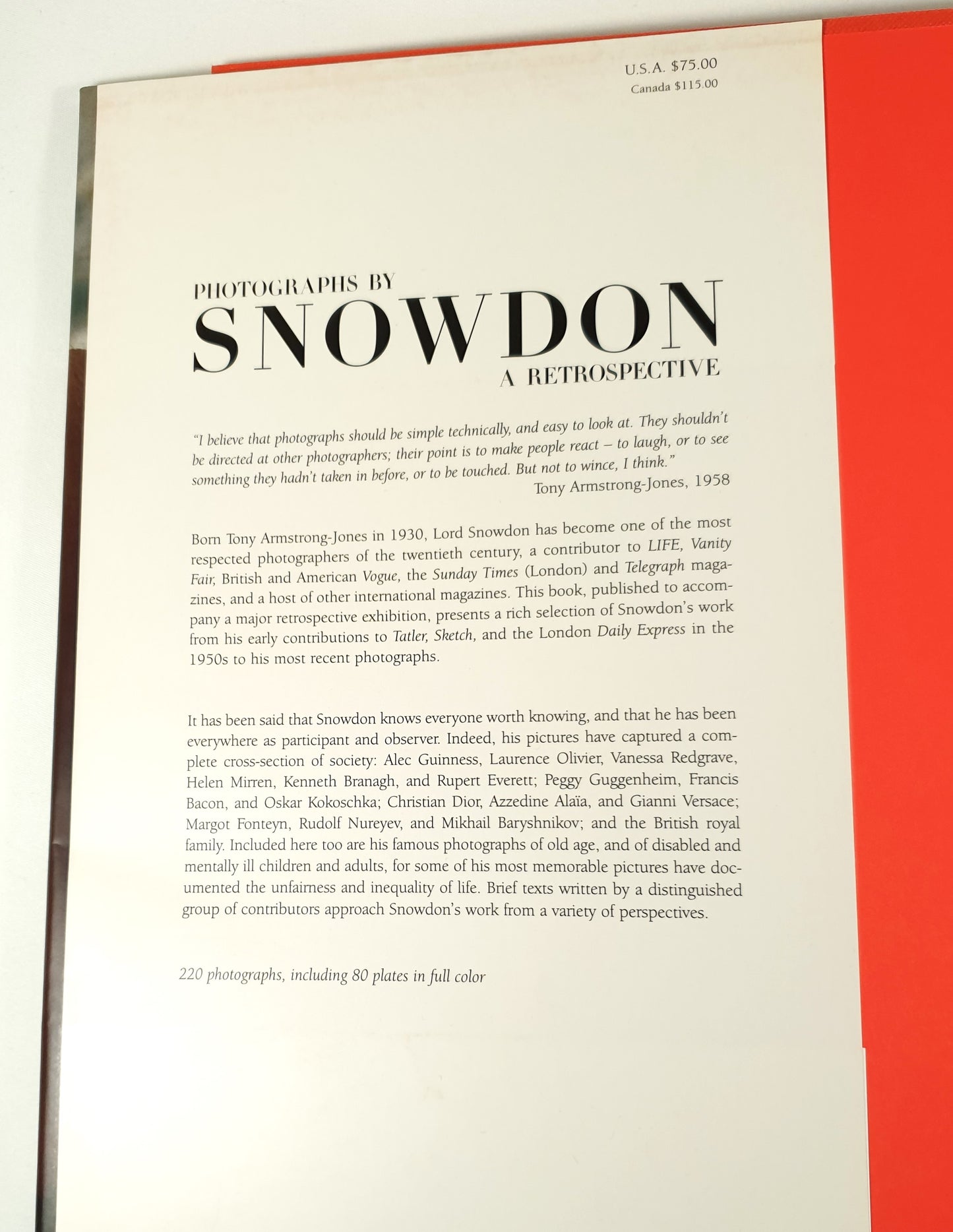 Snowdon - PHOTOGRAPHS BY SNOWDON
