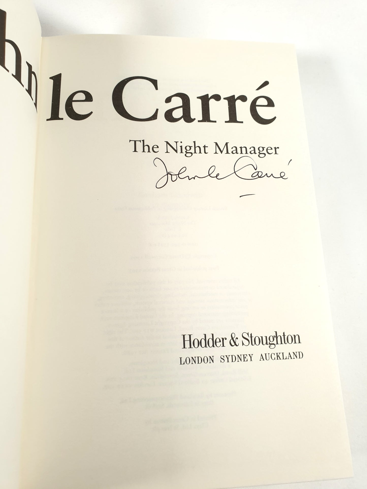 Le Carré, John - The Night Manager (Signed)