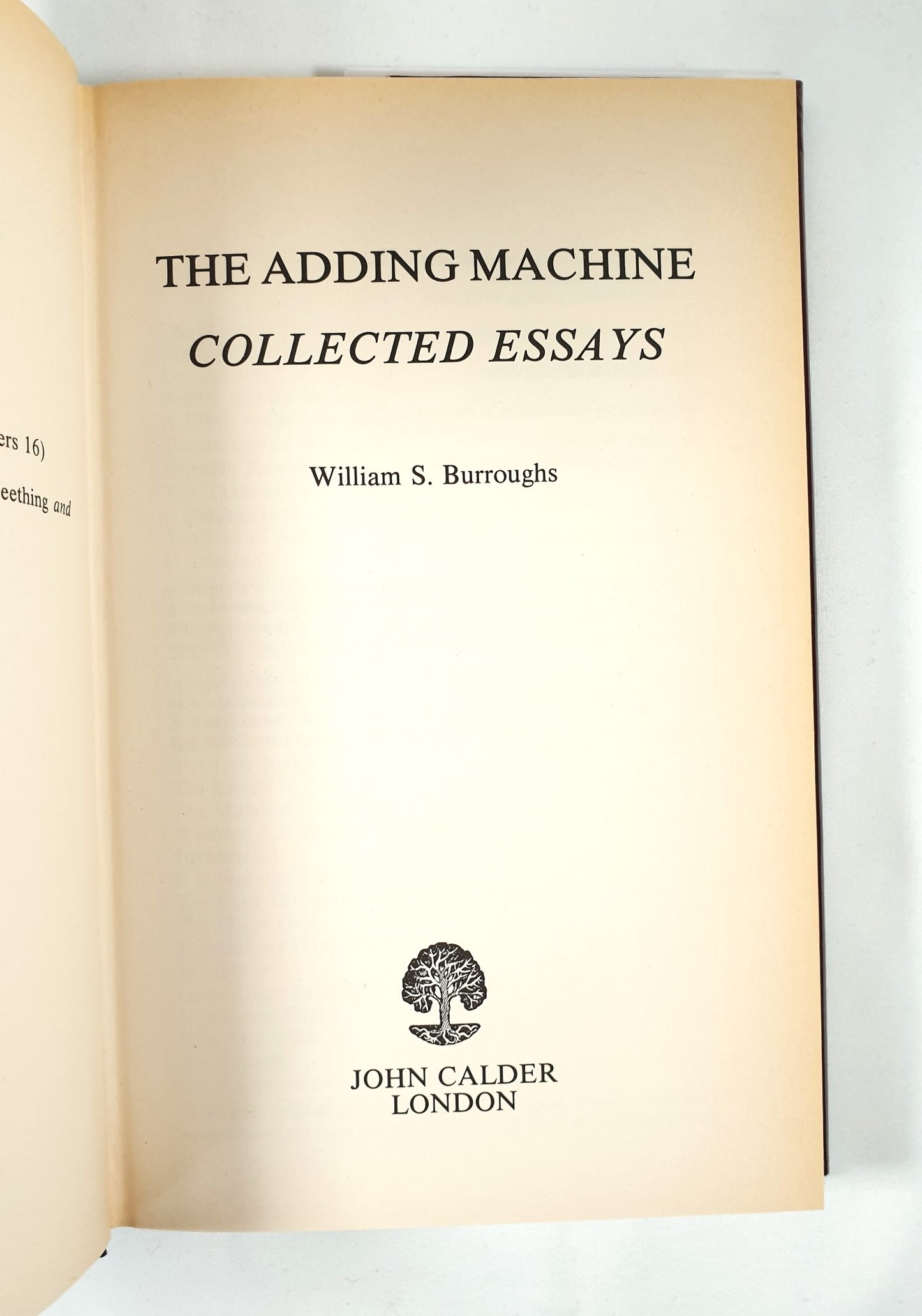 Borroughs, William - The Adding Machine. Collected Essays.