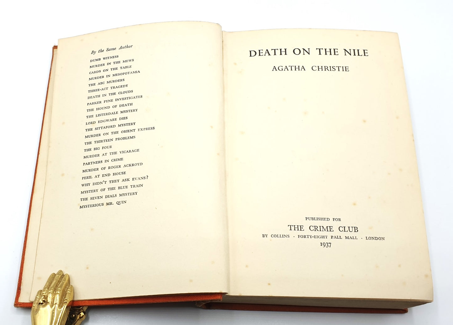 Christie, Agatha - 'Death On The Nile' (First Edition 1937)